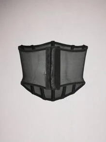 SuitURBody Corsé unido en contraste de malla transparente