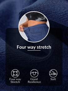 Flexra Plus Size Women Cowgirl Blue Stretchy Personalized Straight Leg Jeans, Rodeo