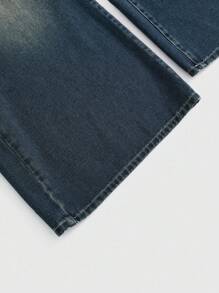 Betty Boop | ROMWE 卡通人物刺绣哥特式十字架与藤蔓玫瑰做旧水洗超大 Y2K 牛仔裤