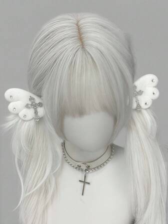 Kawaii Clip de pelo con diseño de alas, elegante y lindo, adecuado para uso diario