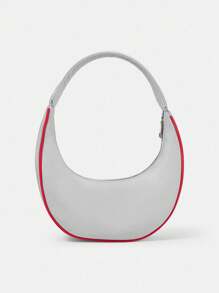 LOONEY TUNES X SHEIN Women's Fashionable Minimalist Personalized Street Chic Gray Cartoon Print Shoulder Bag - Grey - View 5