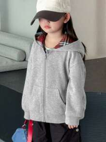 Dazy Kids 女童针织保暖内衬卫衣 - 灰色 - 查看 7