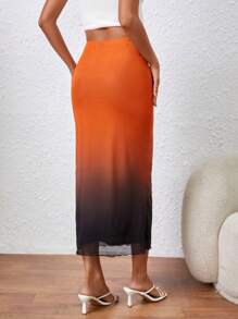 Aloruh 女式高腰漸層網料襯裙