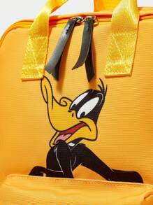 LOONEY TUNES X SHEIN Women's Fashion Cartoon Pattern Yellow Backpack - Orange - View 4