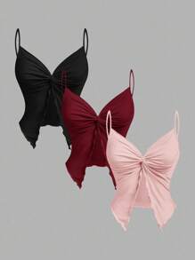 SHEIN MOD Damen Twist Vorne Kreuzgurt Ärmellos Top, Süße Oberteile