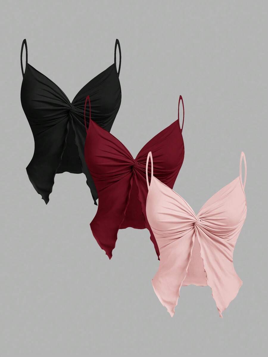 SHEIN MOD Damen Twist Vorne Kreuzgurt Ärmellos Top, Süße Oberteile