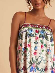 Travachic Robe courte à bretelles imprimées tissées pour femmes, tenues d'été pour femmes, vêtements de plage, printemps et été, Pâques, tenues de vacances, tenues de plage pour femmes, vacances de printemps, tenues de vacances pour femmes, tenue de concert pour femmes, BOHO, bohème, festival de musique, vêtements de vacances tropicales pour femmes, romantique - Multicolore - Voir 8