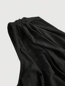 SHEIN MOD 3件套女士弹力修身短款褶皱单肩上衣，优雅上衣，外出上衣，休闲，返校季，演唱会，Y2K风格上衣，波西米亚风女装，锐舞派对，音乐节 - 彩色 - 查看 5