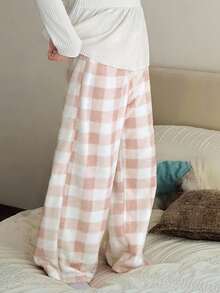 DAZY Tween Girl Plaid Warm Pajama Pants - Pink - View 4