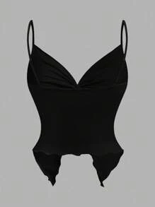 SHEIN MOD Damen Twist Vorne Kreuzgurt Ärmellos Top, Süße Oberteile