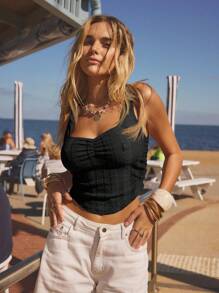 Aralina 休闲纯色百搭百搭短款女式背心