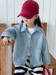 DAZY Young Girls Denim Long Sleeve Casual Jacket Fall,Winter