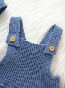 SHEIN Baby Boy Casual Knit Romper, Autumn/Winter Knitted Baby Outfit Blue Blue Baby Outfit Baby Boy Winter Clothes Newborn Boy Clothes Baby Boy Blue Outfit Fall