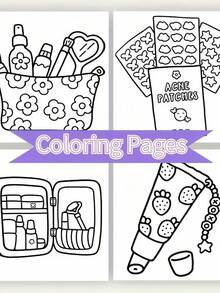 1PC Kids Coloring Books Set Educational Creative Drawing Doodle Art Activity Pages Gift For Boys Girls Animals Themes Thick Paper Children Learning Art Skills Development Gift Idea Series