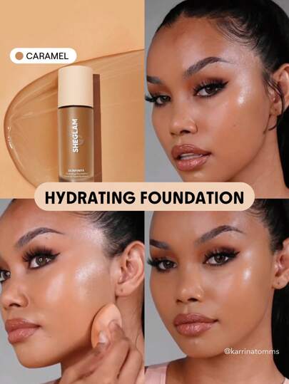 SHEGLAM Base De Maquillaje Hidratante Skinfinite-Caramel Flawless Dewy Foundation Cobertura Hidratante Corrector De Poros Invisible Sin Poros No Grasoso Base De Maquillaje LíQuida Suave Y Natural Ligera Marca Belleza Maquillaje Maquullaje CosméTica Para Mujeres NiñAs Perfecto Para Invierno Primavera Ideal Para Y2K Elegante Moda Adecuado Para CumpleañOs Regalo Fiesta Listo Mejor Color