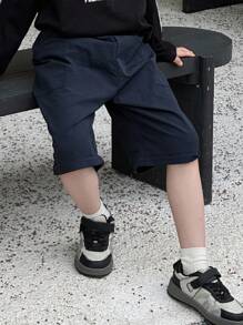 Dazy Kids Pantalones de otoño para niños preadolescentes - Azul Marino - Ver 4