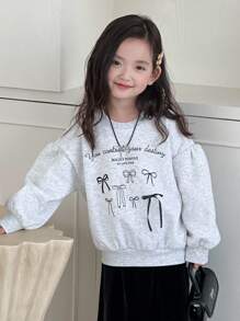 Dazy Kids 女童圆领针织印花卫衣，秋季服装