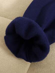 SHEIN Sweatshirt Pullover Longgar Bahu Jatuh dengan Kerah V Kontras Warna Kontras untuk Anak Perempuan Remaja, Kembali ke Sekolah dengan Pita, untuk Musim Gugur/Dingin - Royal Blue - View 6