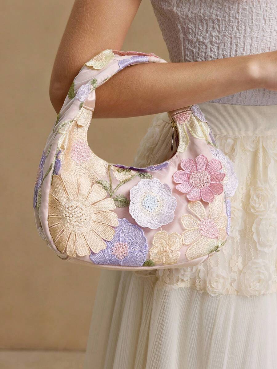 MOTF PREMIUM APPLIQUES EMBROIDERY TOP HANDLE BAG - Multicolor - View 1