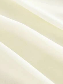SHEIN MOD Abito a campana in chiffon con applicazioni in raso color albicocca, maniche a palloncino e cintura, lunghezza corta - Albicocca - Visualizzare 5