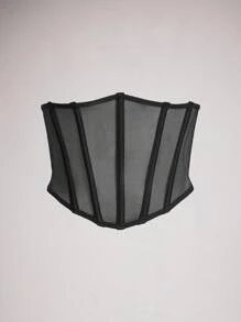 SuitURBody Corsé unido en contraste de malla transparente