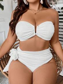 Swim SXY 大码纯色比基尼套装