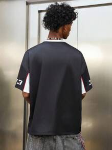 PAVTROS 男士简约图案印花圆领短袖T恤 - 彩色 - 查看 5