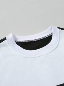 Calvornis Sudadera de talla grande para hombre con parches de colores contrastantes, otoño - Multicolor - Ver 5