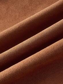 SHEIN MOD Women's Khaki Brown Lace-Up Suede Jacket, Autumn Apparel, Women Brown Blazer, Women Brown Suede Blazer,Back To School,Western,Old Money Style Women