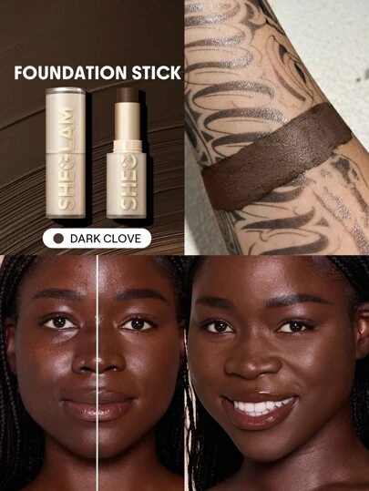 SHEGLAM Skin Magnet High Coverage Foundation Stick-Dark Clove Long-Lasting Poreless Flawless Easy To Use Full Coverage Foundation Stick For All Skin Type Non-Fading Sweat-Proof Weightless Cruelty-Fre Smooth Natural Skin-Like Finish Breathable Foundation Stick Gentle Formula Foundation Makeup Brand Beauty Makeup Face Paint Cosmetic For Women Girls Perfect For Winter Spring Ideal For Y2K Fancy Fashion Suitable For Birthday Gift Party Ready Best Color