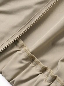 DAZY Women's Sleeveless Casual Stand Collar Zip Up Jacket Thin Outerwear Vest - Khaki - View 7