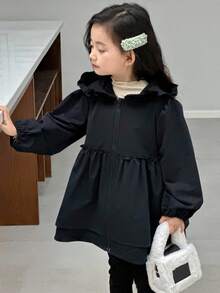 DAZY Young Girls Jacket, Fall Clothes - Navy Blue - View 7