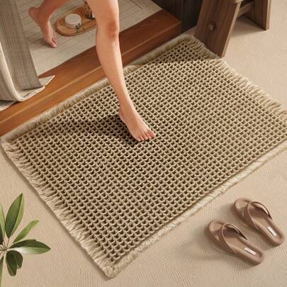Cirelle 卡其色防滑地垫 - 吸水家具地毯，室内/室外地毯，浴室门垫，防滑脚垫 | 门垫，迎宾垫，前门垫，客厅地毯，地毯，客厅地毯