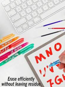 5/8/12 件套蓝色可擦笔（带橡皮擦）、摩擦笔（末端带橡皮擦）、可擦除凝胶笔、儿童和成人书写工具、开学季返校用品、男孩背包铅笔笔、圣诞装饰、客厅装饰 - 藍色 - 查看 5