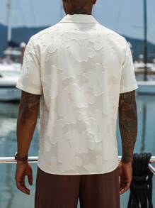 Manfinity Homme 男士休闲纽扣短袖衬衫，夏季