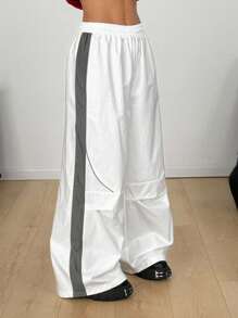 Coolane Lễ hội Rave mùa hè dành cho nữ, trang phục dạo phố, quần ống rộng cổ điển Y2K - trắng - Xem 5