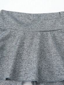 SHEIN 2 件套女童休闲优雅公主蝴蝶结和蝴蝶图案印花裙和紧身裤套装，适合春夏季、假日、夏季、旅行 - 灰色 - 查看 6