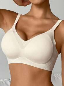 DAZY 女士无钢圈无缝薄垫简约文胸 - 白色 - 查看 7
