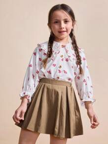 Maija Kids Maija Kids 年轻女孩休闲纯色百褶裙 - 彩色 - 查看 5