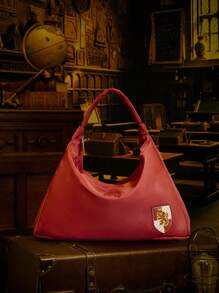 HARRY POTTER X SHEIN Fashion Casual Gryffindor School Embroidered Shoulder Bag - Red - View 2