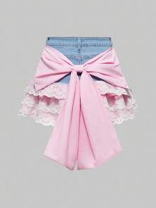 ROMWE Kawaii 可爱甜美蛋糕下摆女式牛仔迷你裙