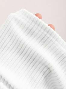 Sweetra 杏色羊毛罗纹针织 V 领露背不对称下摆系带背心和直筒迷你裙 2 件套，超柔软舒适，时尚休闲女装，适合派对、度假 - 白色 - 查看 6