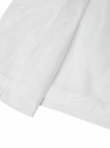 Manfinity Bizformal 男士纯色商务通勤西装套装：夹克和裤子 - 白色 - 查看 7