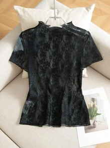 Modelyn Camiseta corta de manga corta con estampado floral casual para mujeres - Multicolor - Ver 10
