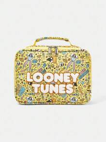 LOONEY TUNES X SHEIN Damen Buchstaben & Cartoon Muster gelbe modische Handtasche