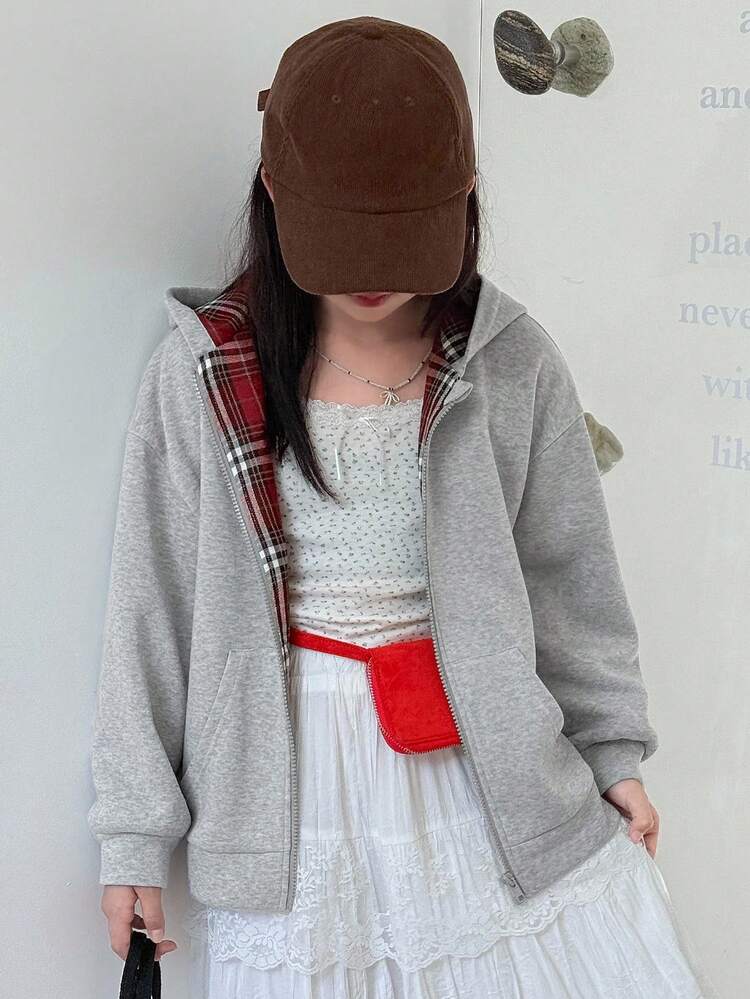 Tween Girls Knitted Thermal Lined Sweatshirt, Fall Sweatshirt