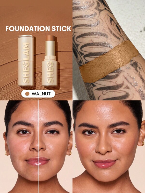 SHEGLAM Skin Magnet High Coverage Foundation Stick-Walnut Long-Lasting Poreless Flawless Easy To Use Full Coverage Foundation Stick For All Skin Type Non-Fading Sweat-Proof Weightless Cruelty-Fre Smooth Natural Skin-Like Finish Breathable Foundation Stick Gentle Formula Foundation Makeup Graduation Birthday Holiday Summer Fall Autumn Y2K Fancy Fashion Women Makeup Cosmetic Party Beach Travel Camping Outdoors School Campus Trip Festivals Decor Gift Present Rose Girl Cosplay Best Color Charm Vibe