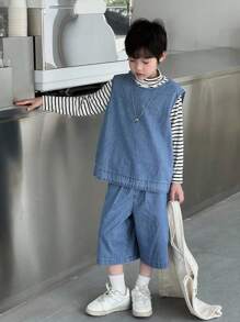 Dazy Kids 秋季大码男童休闲牛仔套装