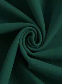 SHEIN MOD 女士优雅纯色褶皱 A 字裙，适合通勤 - 墨綠色 - 查看 3