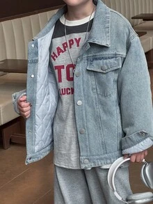 DAZY Tween Boys Padded Coat, Fall - Blue - View 6